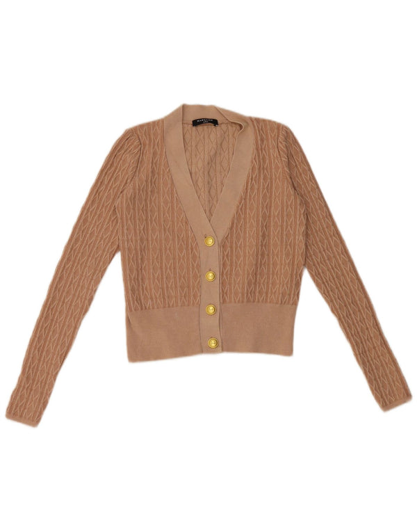 Guess By Marciano Cardigan court pour femme UK 2 2XS Beige géométrique