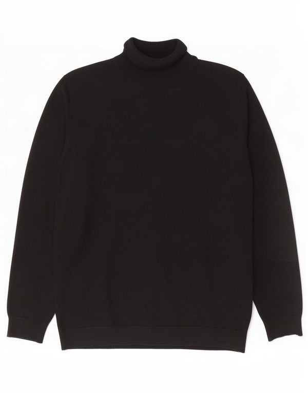 Marks & Spencer Pull col roulé pour homme en coton noir Taille L