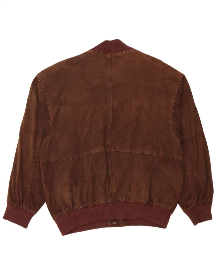 Franco Callegari Blouson Bomber En Daim Femme EU 44 XL Cuir Marron