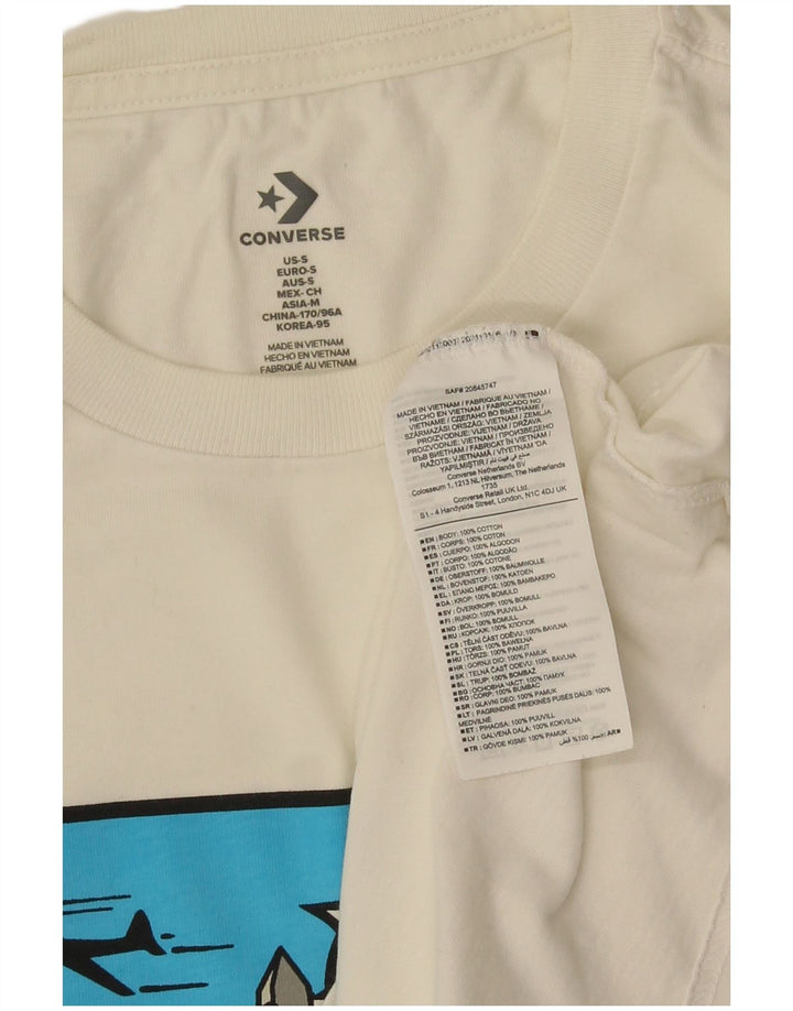 Converse T-Shirt Graphique Homme Petit Blanc Coton