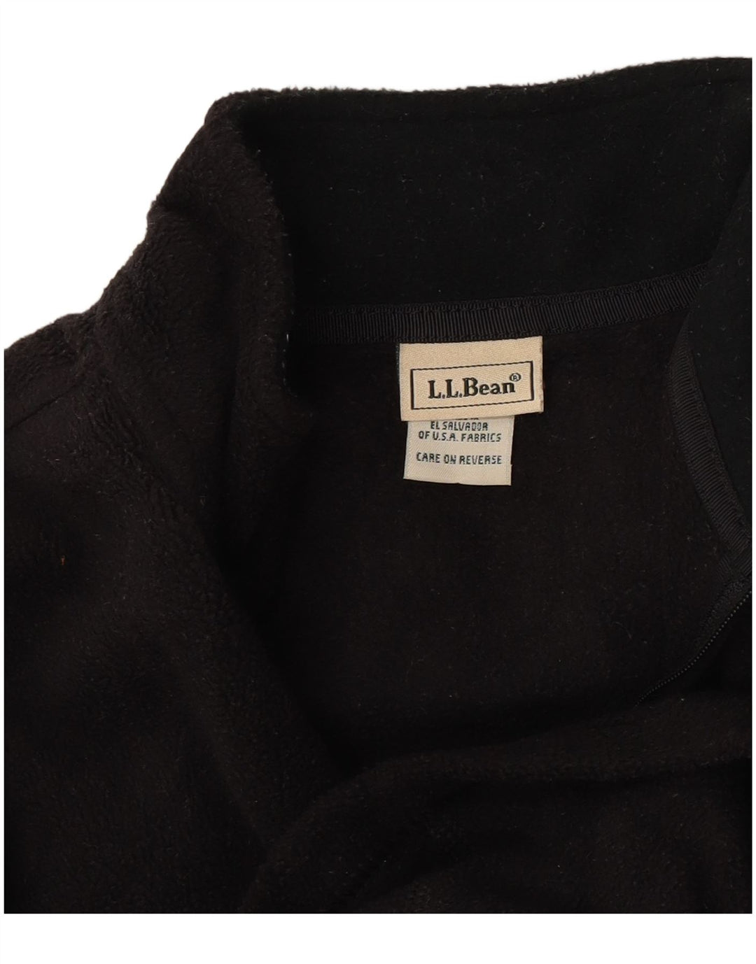 L.L.Bean Pull polaire à col zippé pour femme UK 10 Petit Noir Polyester