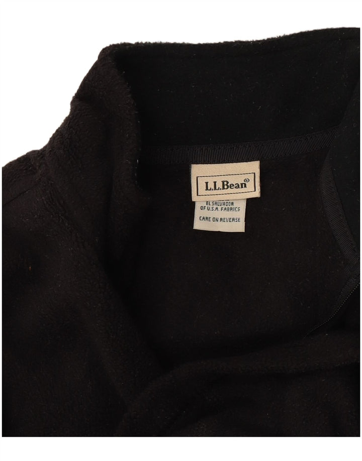 L.L.Bean Pull polaire à col zippé pour femme UK 10 Petit Noir Polyester