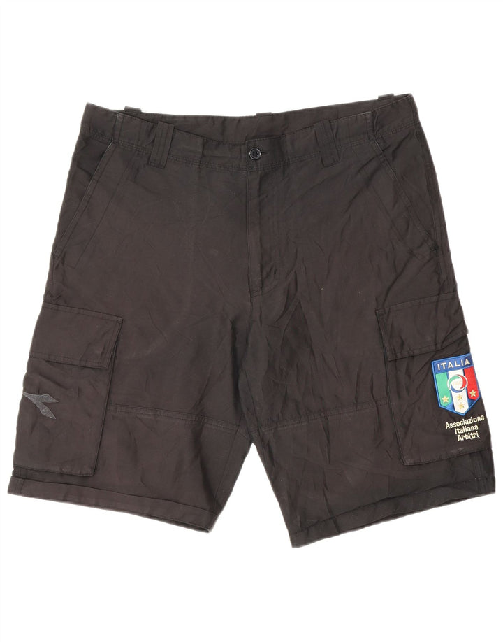 DIADORA Short Cargo Italia Homme Petit W32 Noir Polyester