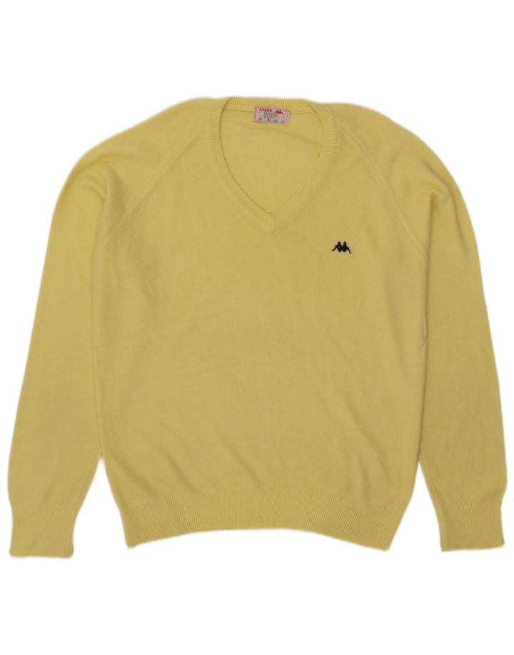 Kappa Pull Col V Homme Jaune Moyen Acrylique
