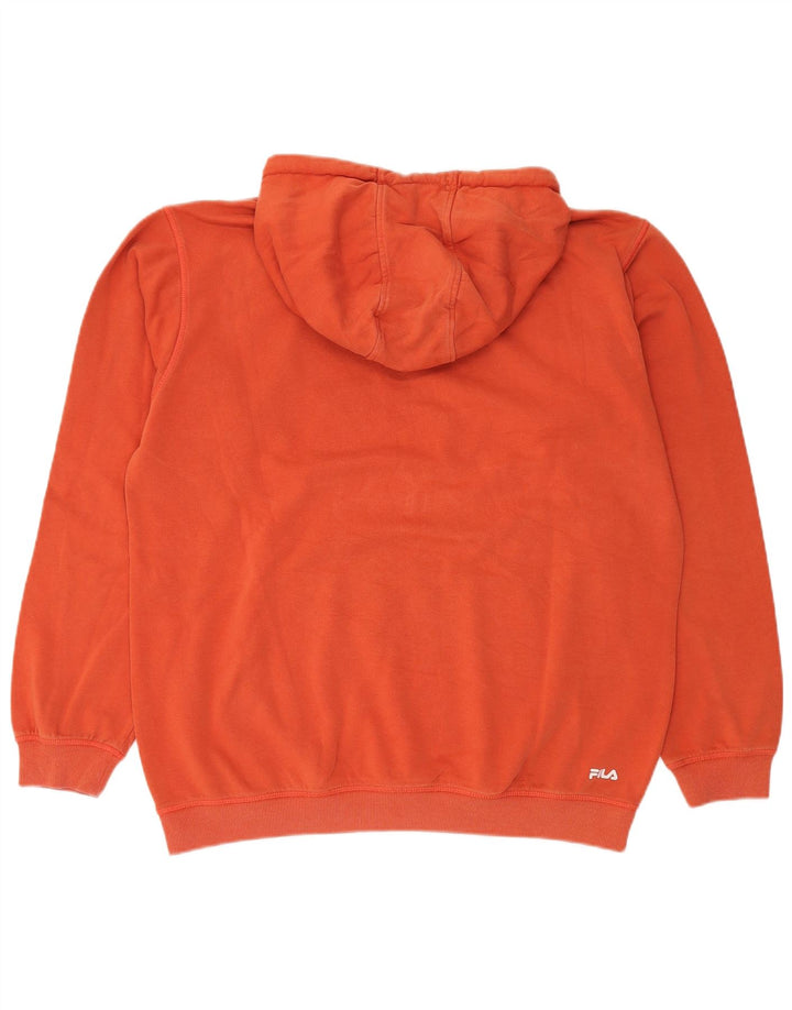 FILA Pull à capuche graphique pour homme XL Orange Coton