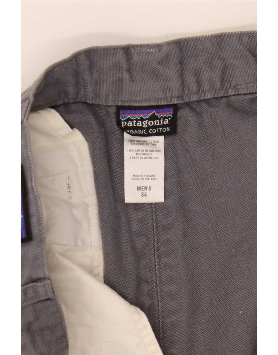 Patagonia Short Chino Homme W34 Large Gris Coton