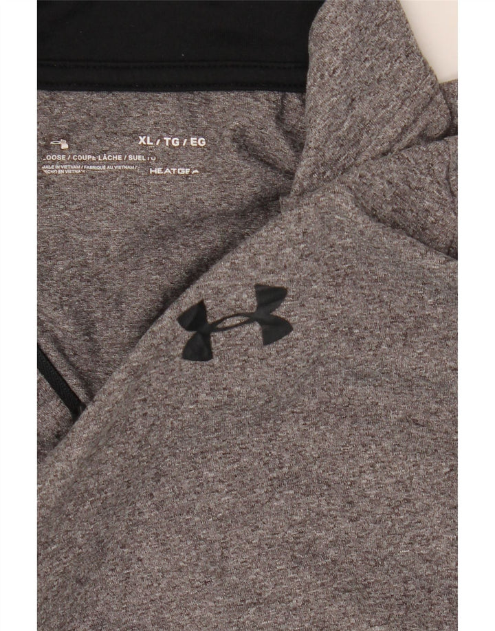 Under Armour Haut de Survêtement Heat Gear Zip Neck Pull Homme Gris XL
