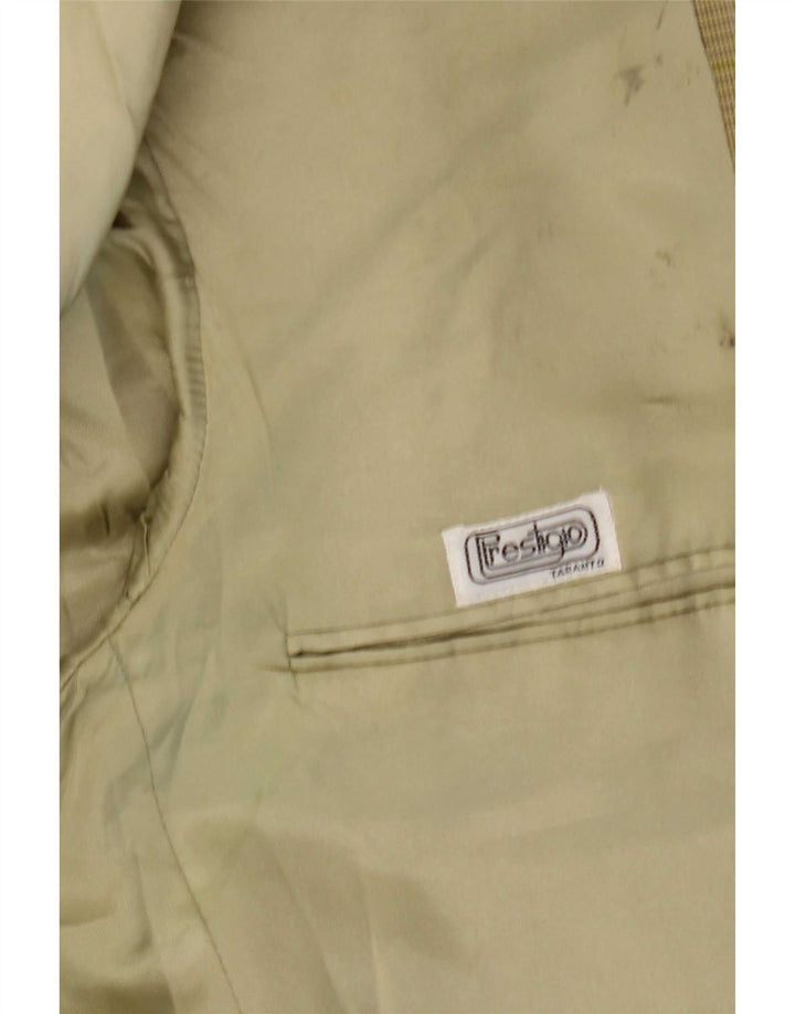 Prestigio Veste blazer à 2 boutons pour homme UK 38 en laine à carreaux vert moyen