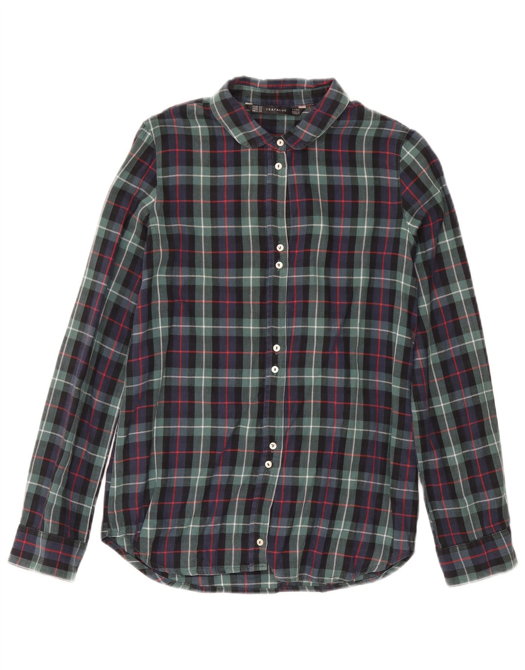 Zara Chemise surdimensionnée en flanelle pour femme UK 6 XS en coton à carreaux multicolores