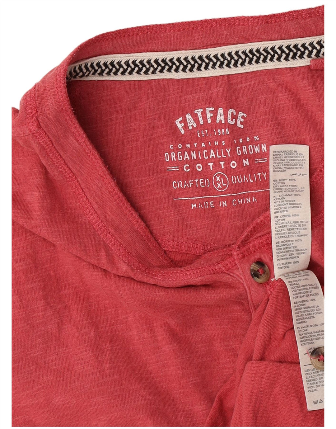 Fat Face T-Shirt Homme Haut 2XL Rouge Coton