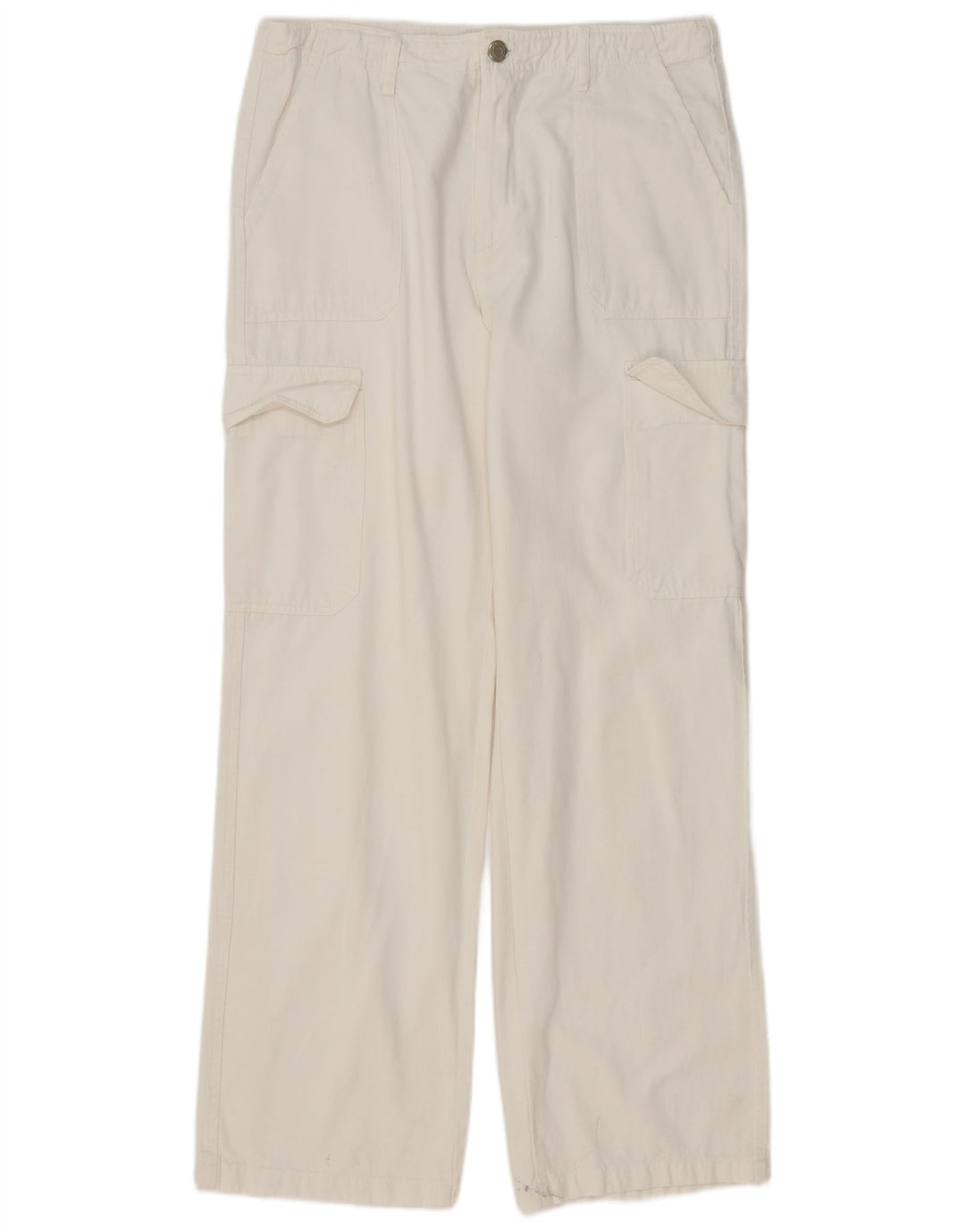 Zara Pantalon cargo droit pour femme EU 42 Large W32 L32 Blanc