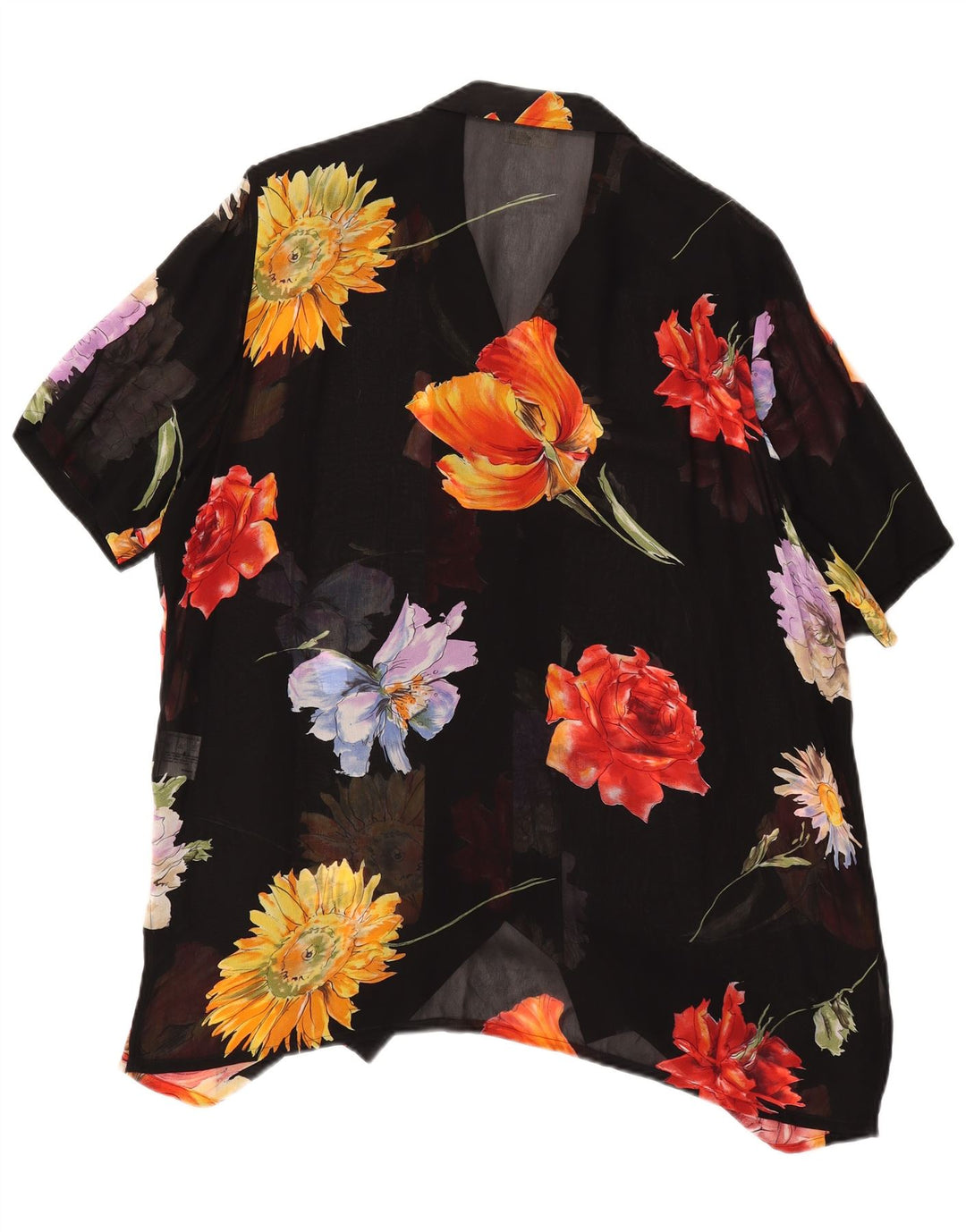 SOMMERMANN Chemisier transparent pour femme UK 24 4XL Noir Floral