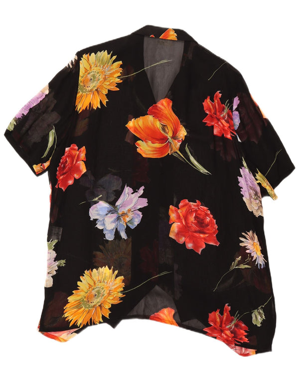 SOMMERMANN Chemisier transparent pour femme UK 24 4XL Noir Floral