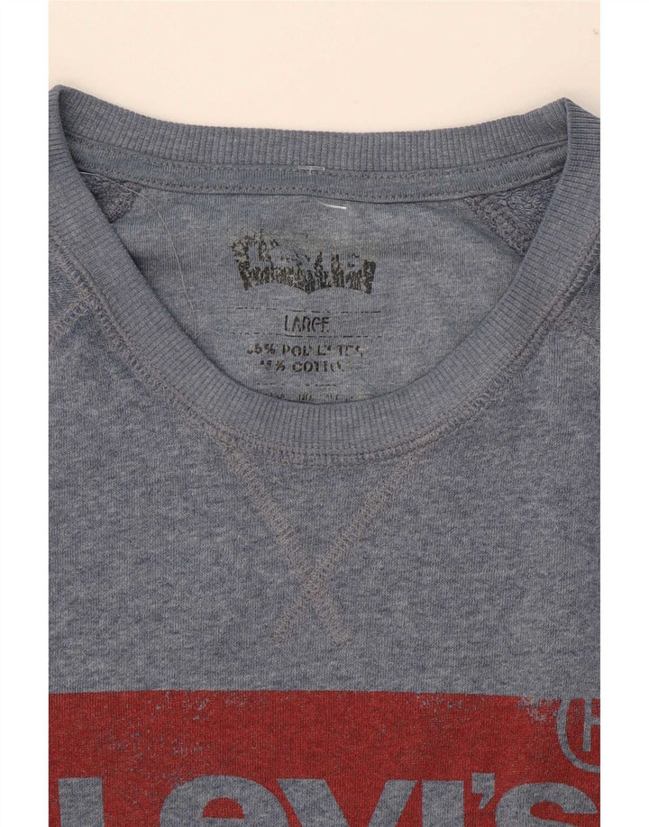 Levi's Sweat-shirt graphique pour hommes, grand bleu, polyester