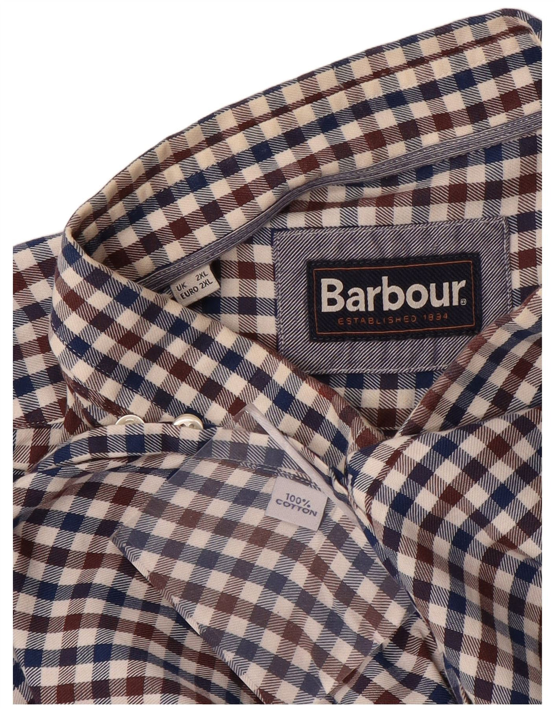 Chemise homme Barbour 2XL coton vichy bleu
