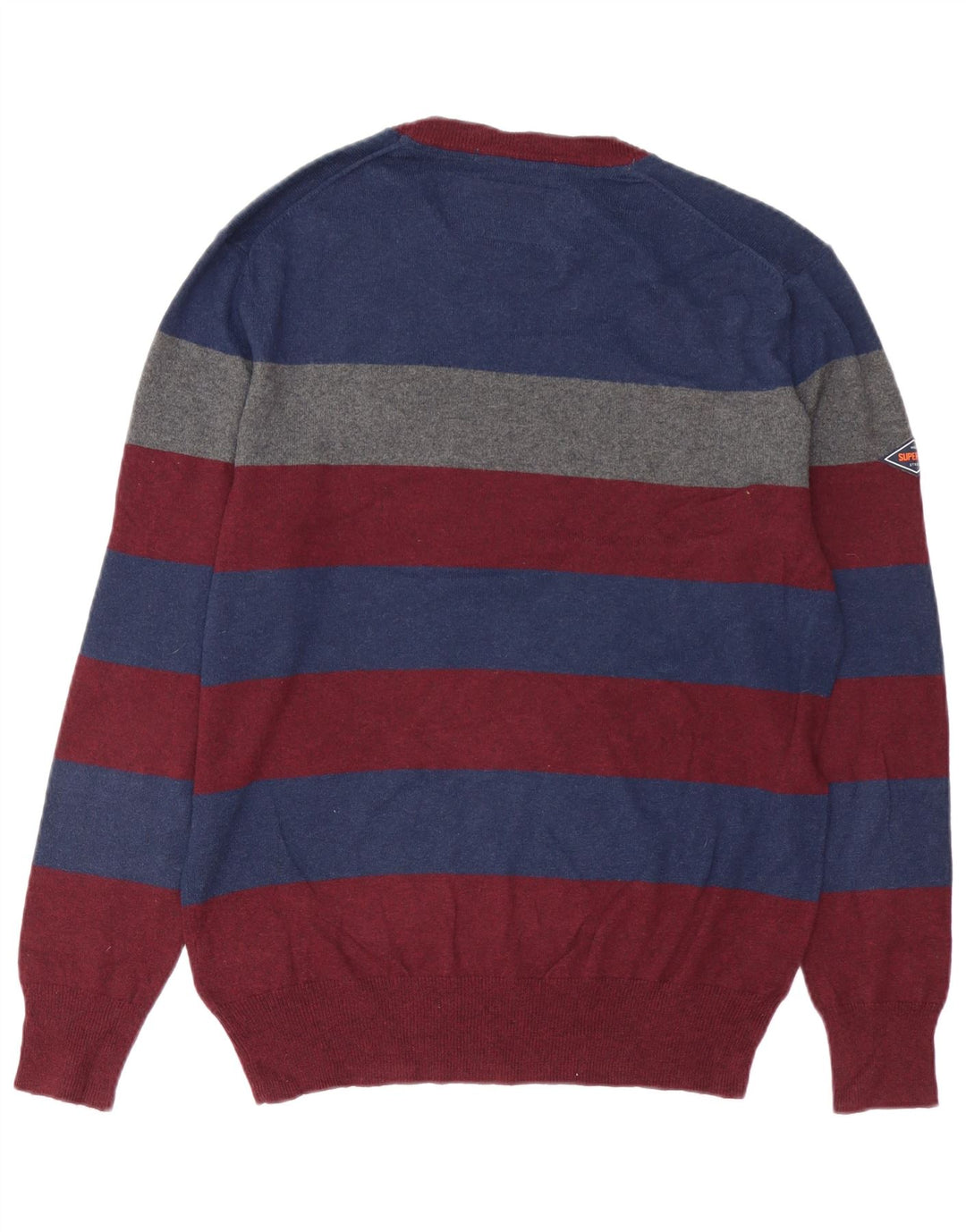 SUPERDRY Pull ras du cou pour homme, grandes rayures multicolores