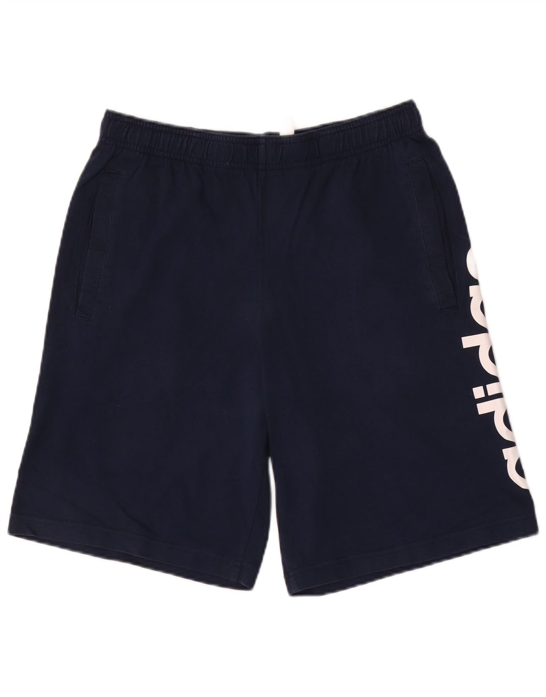 Adidas Short de sport graphique pour homme en coton bleu marine moyen