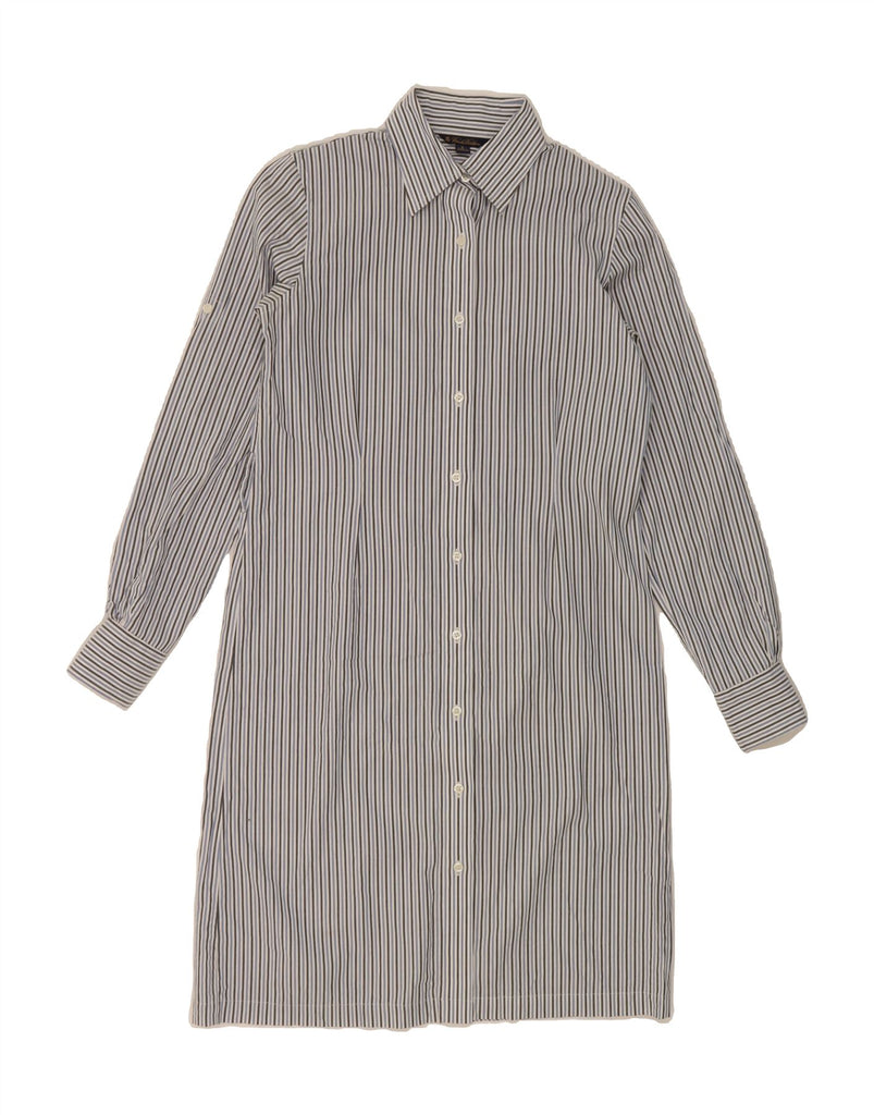 BROOKS BROTHERS Womens Shirt Dress US 2 XS Blue Pinstripe Cotton Vintage Brooks Brothers and Second-Hand Brooks Brothers from Messina Hembry 