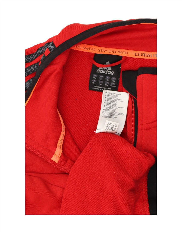 Adidas Hommes Climalite Survêtement Top Veste 2XL Rouge Polyester