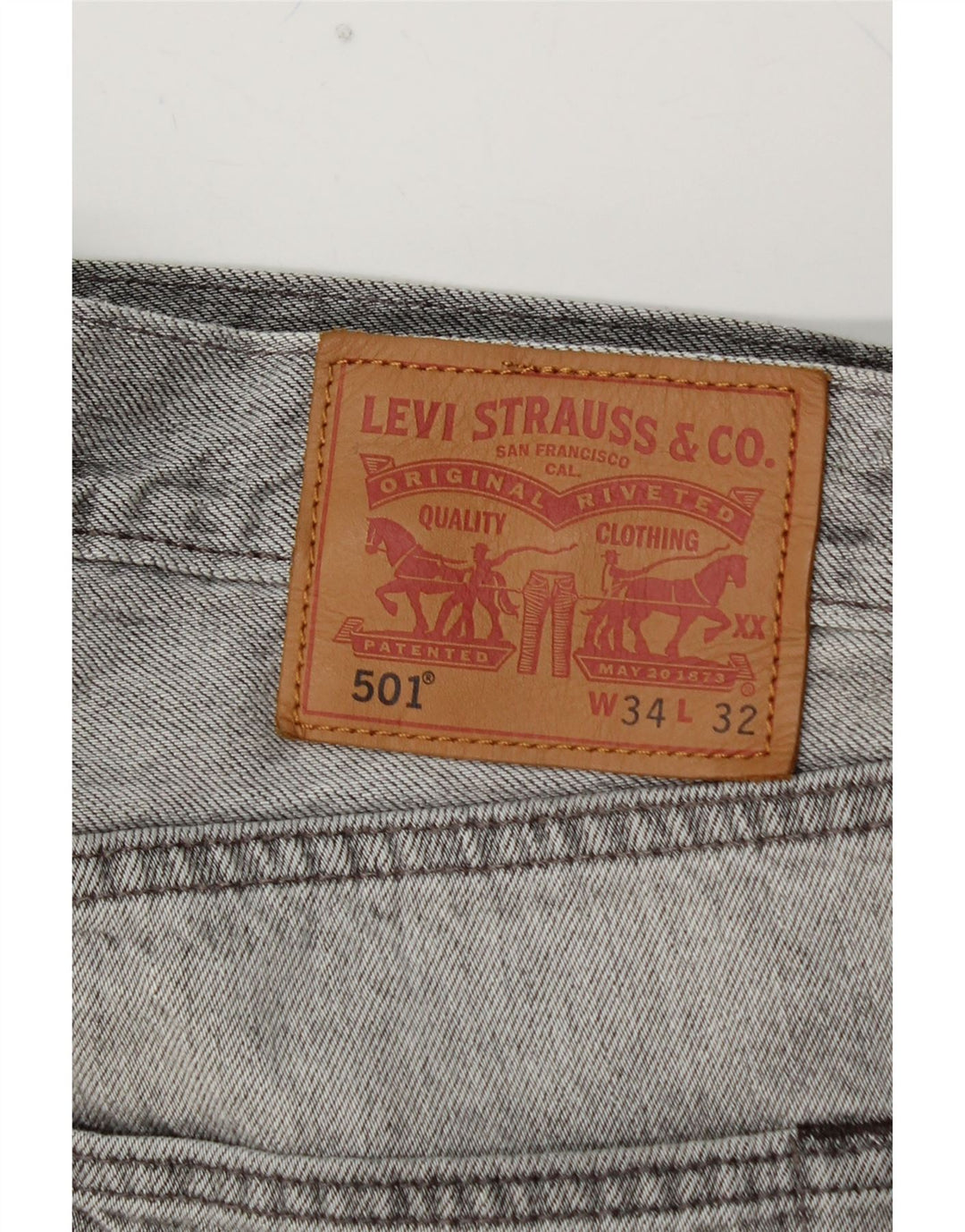 LEVI'S Jean Droit 501 Homme W34 L30 Gris Coton