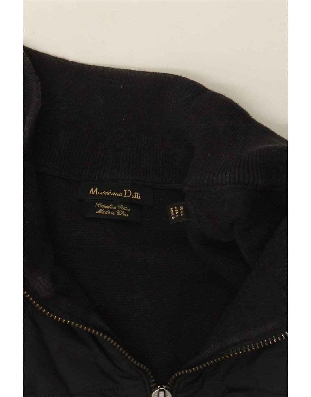 Massimo Dutti Pull col zippé pour homme en coton bleu marine Taille L