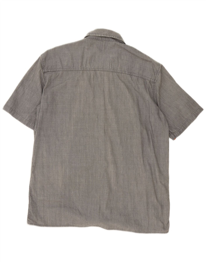 Lee Chemise à Manches Courtes Homme Gris Moyen Coton
