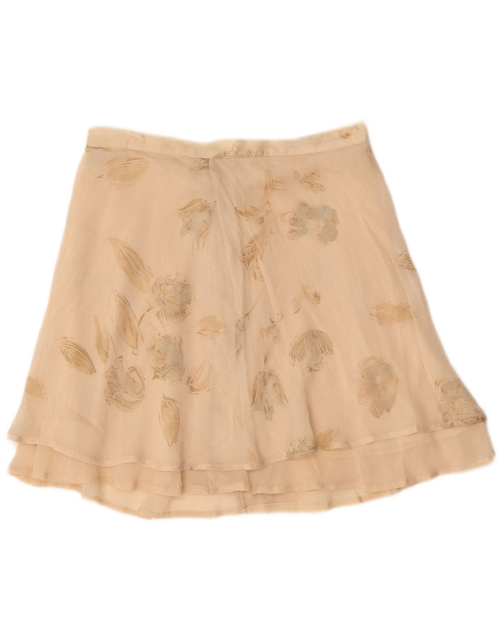 vintage Femme Mini Jupe W28 Moyen Beige Floral