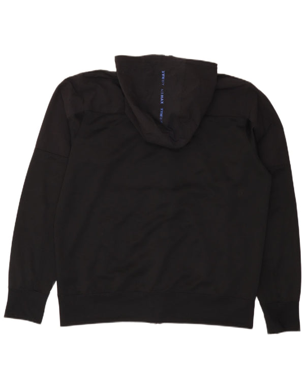Nike Pull à capuche zippé graphique pour homme Large Noir Polyester