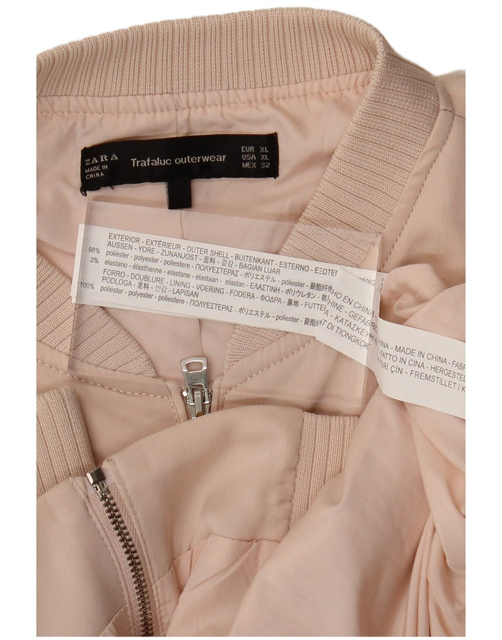 ZARA Veste Bomber Femme UK 18 XL Rose Polyester