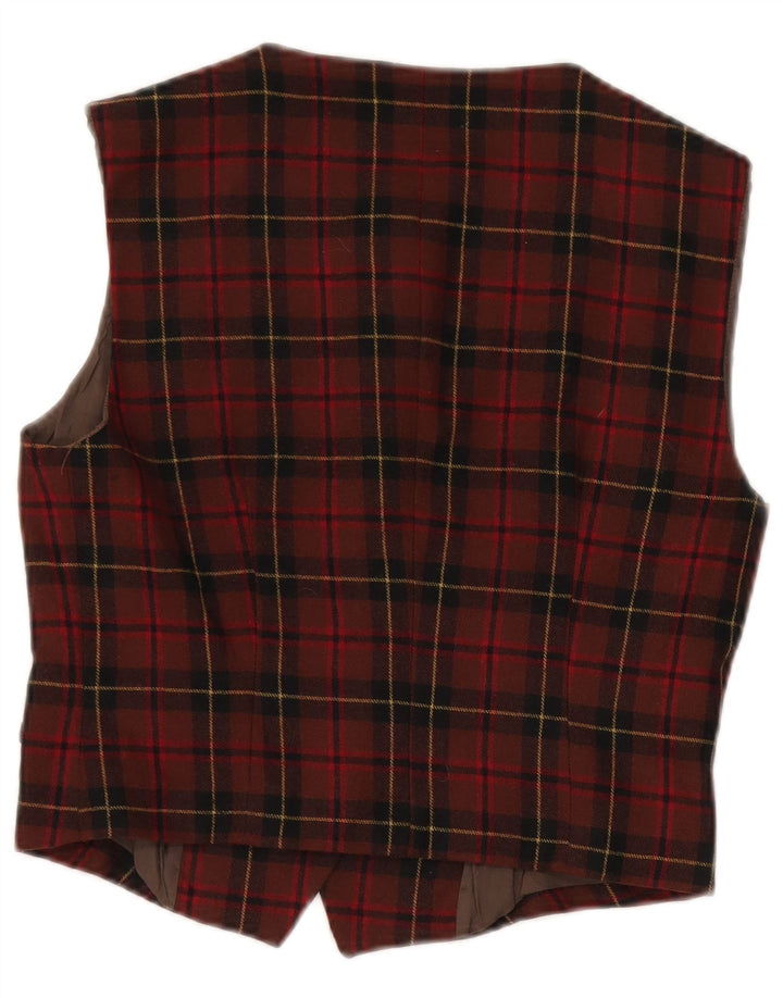 vintage Femme 2 Pièces Ensemble IT 42/44 Moyen W26 L28 Laine à Carreaux Rouge