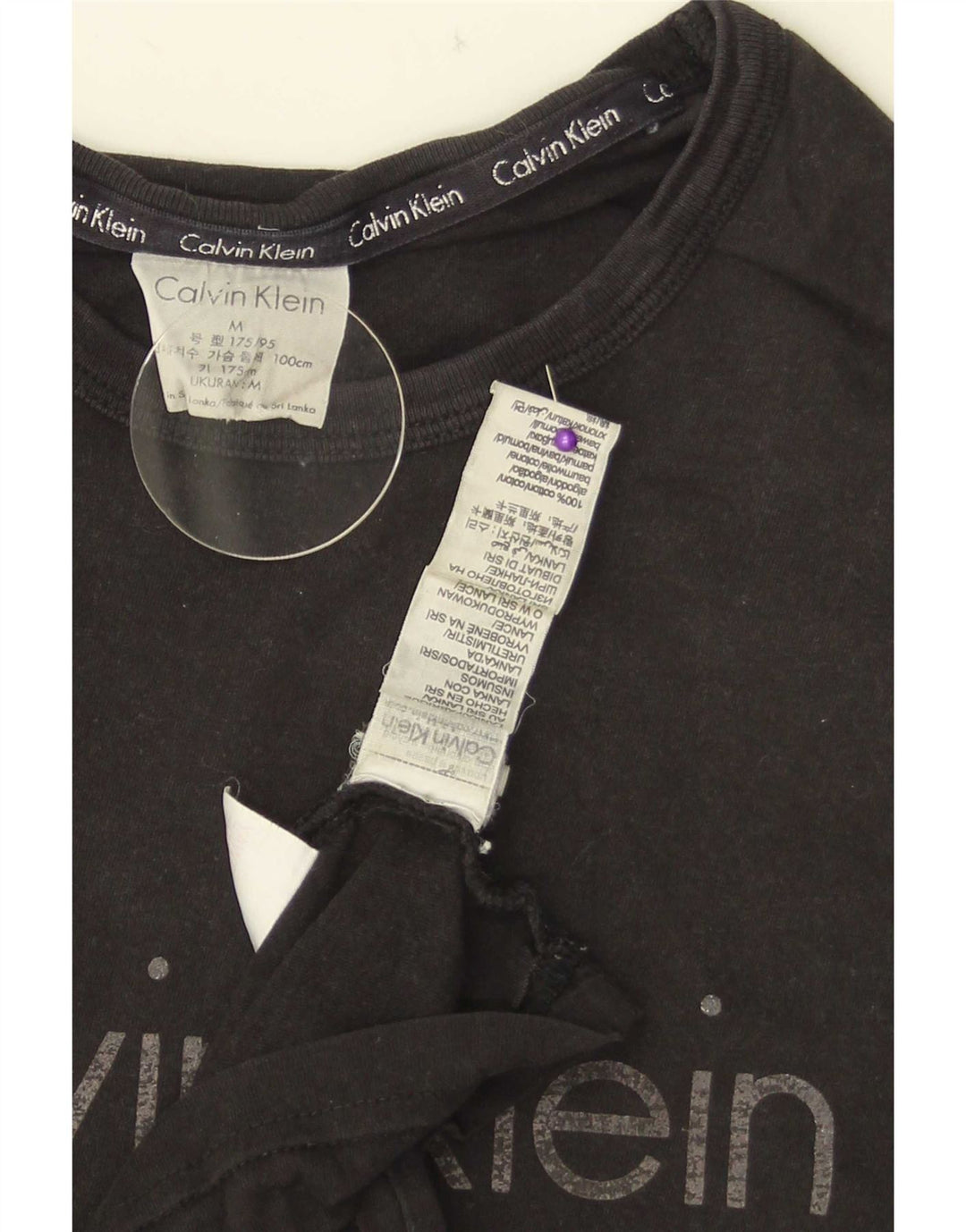 Calvin Klein T-Shirt Graphique Homme Noir Moyen Coton