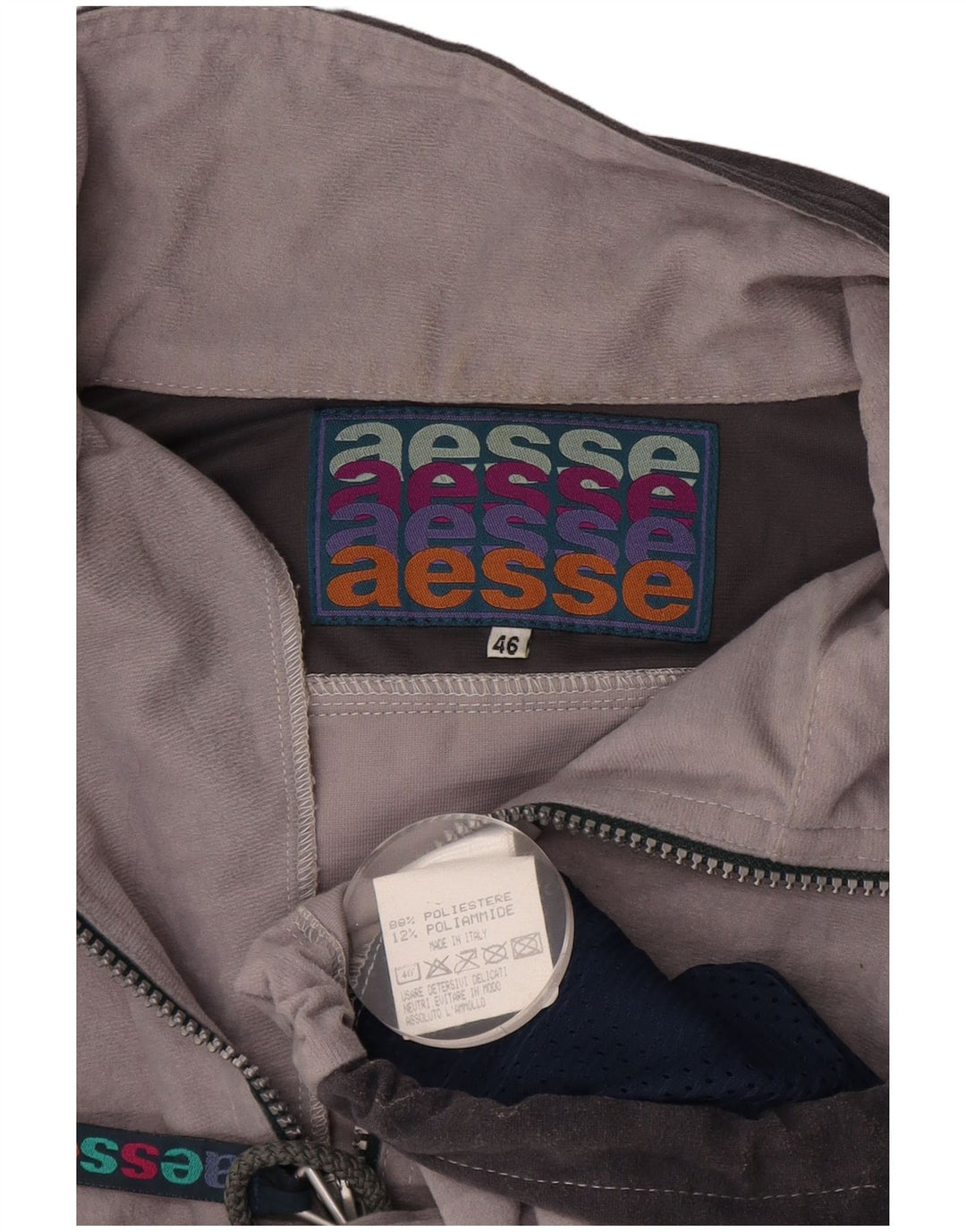 AESSE Veste de Survêtement Femme IT 46 Large Gris Colorblock Polyester