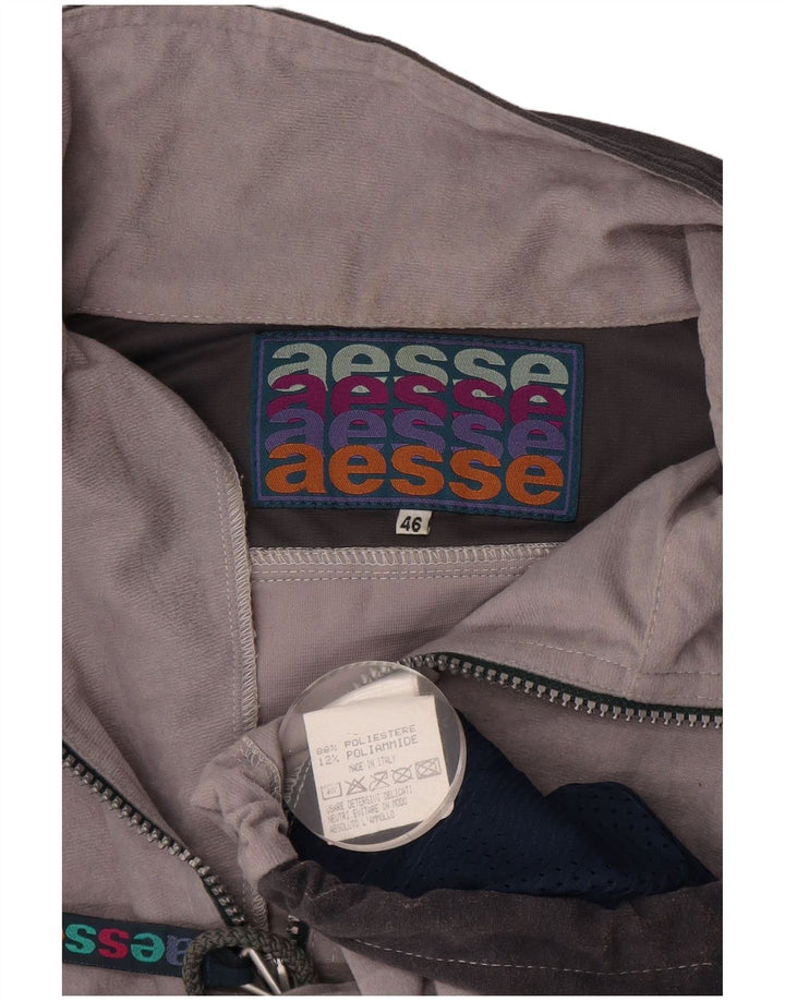 AESSE Veste de Survêtement Femme IT 46 Large Gris Colorblock Polyester