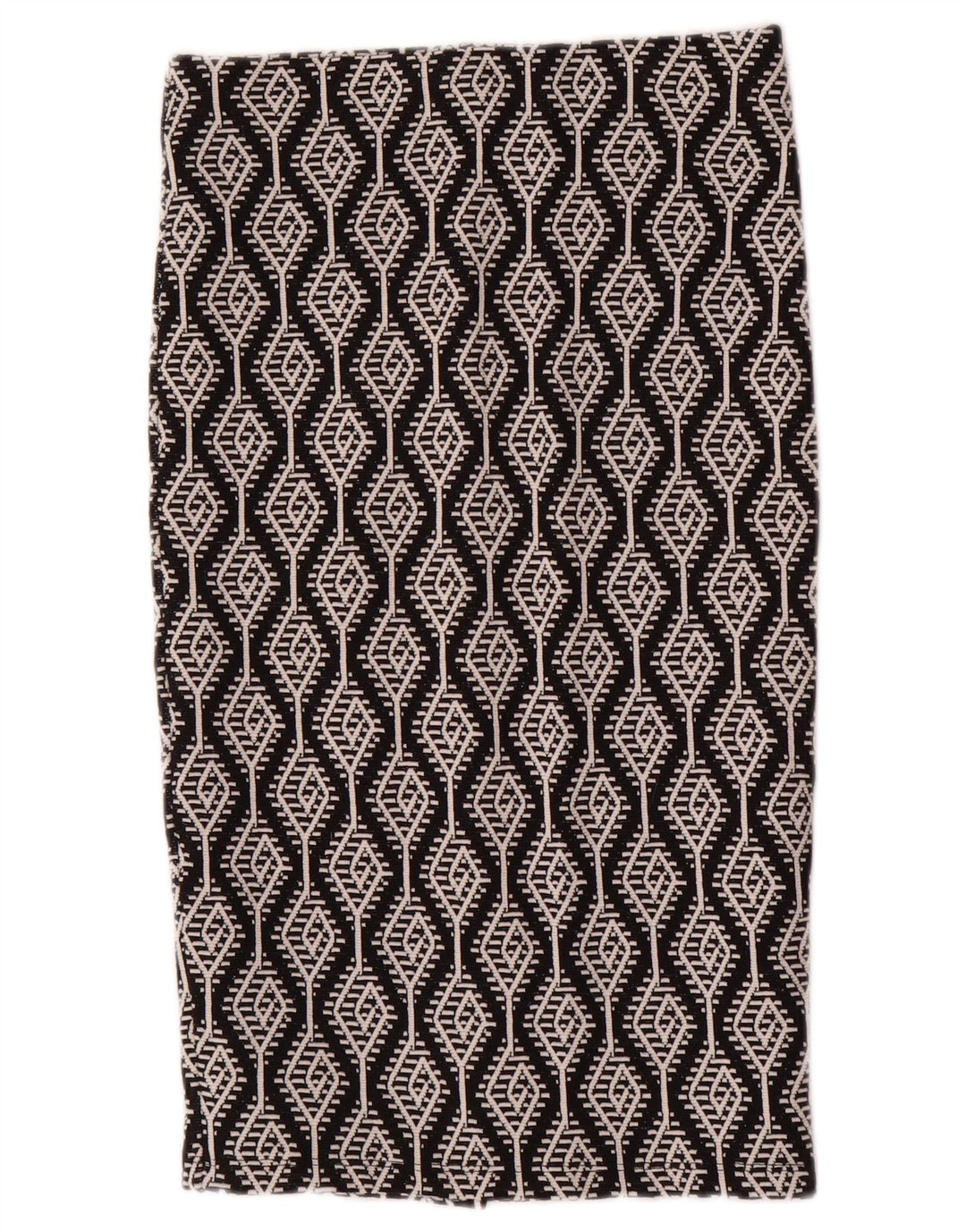 Zara Femme Jupe Droite Small W26 Coton Ikat Noir