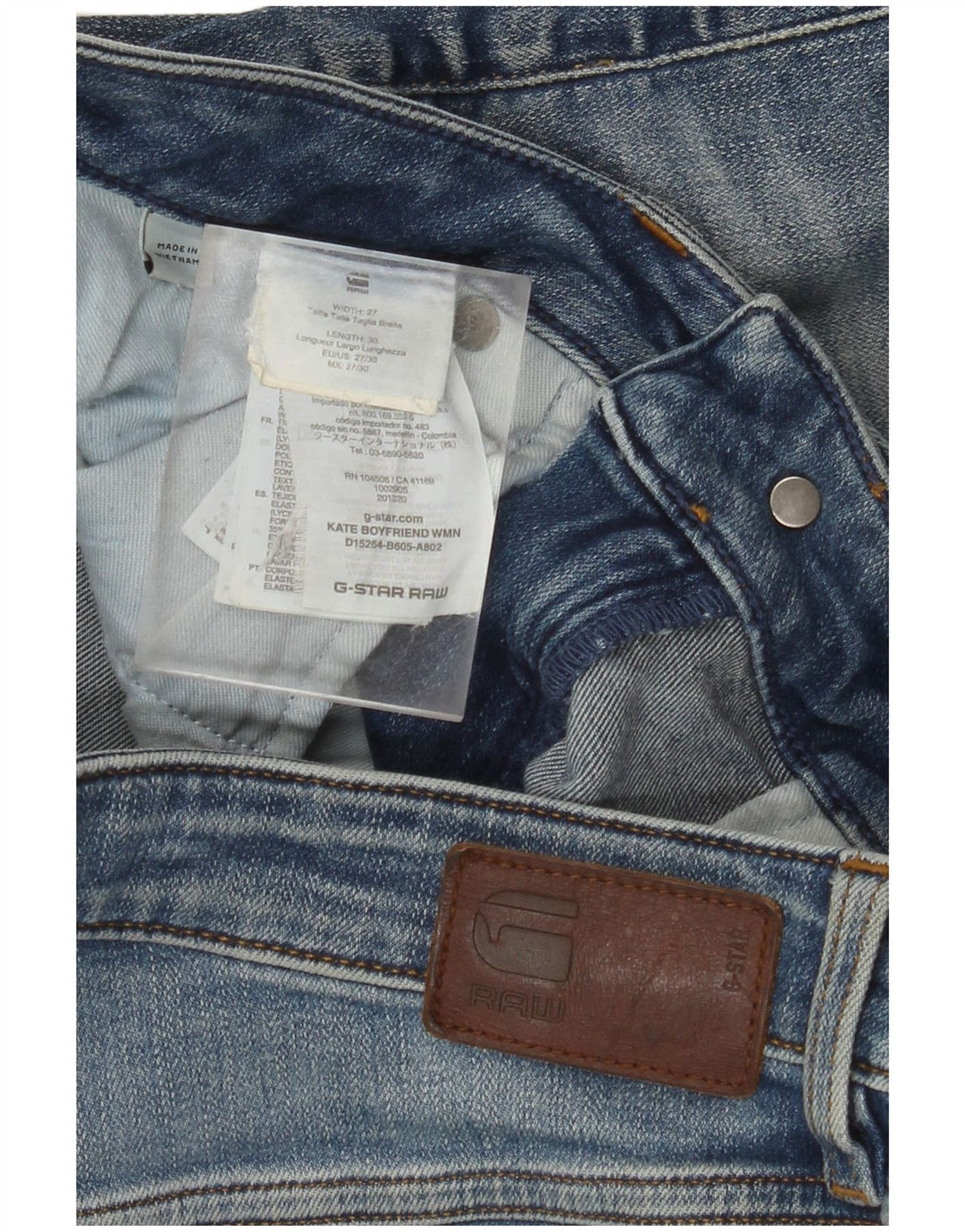 G-STAR Femme Boyfriend Denim Short W27 Petit Bleu Coton