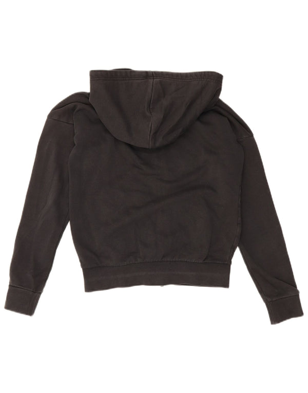 Adidas Pull à capuche zippé surdimensionné pour femme UK 4/6 XS Noir Coton