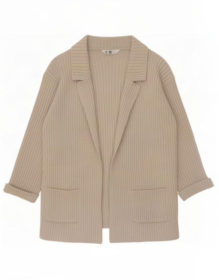 Marks & Spencer Pull Cardigan Femme UK 10 Petite Laine Beige