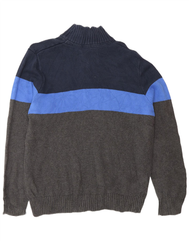 Eddie Bauer Pull à col zippé pour homme en coton color block Gris Taille L
