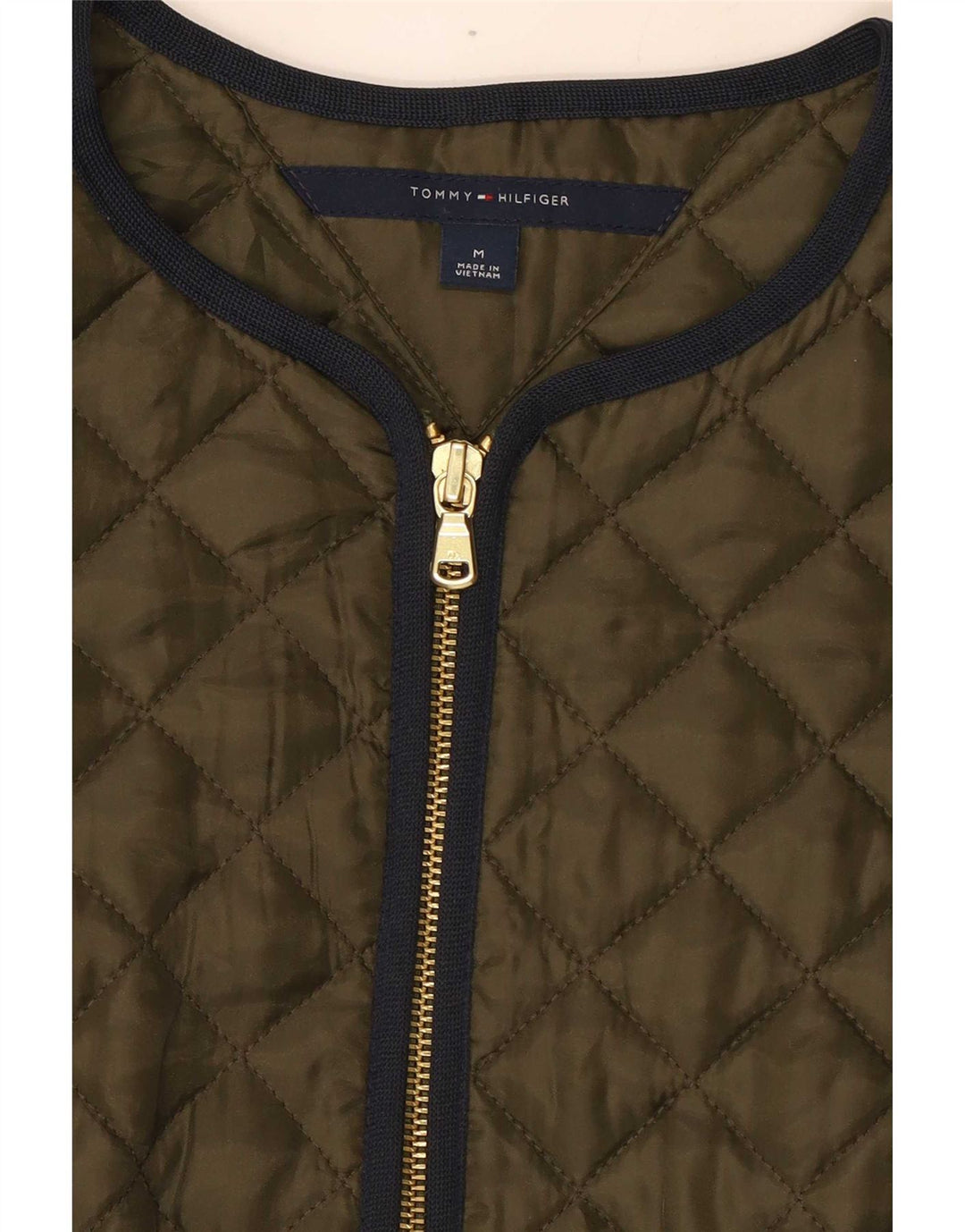 Tommy Hilfiger Gilet matelassé pour femme UK 12 Medium Kaki Polyester