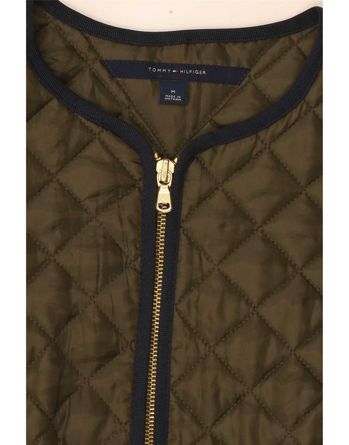 Tommy Hilfiger Gilet matelassé pour femme UK 12 Medium Kaki Polyester