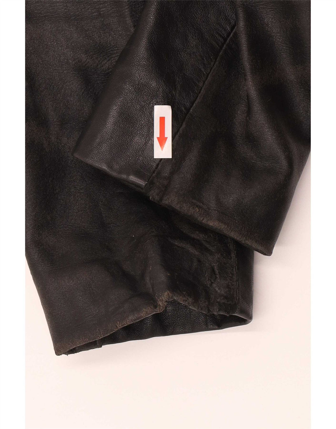 vintage Femme 3 Boutons Veste Blazer En Cuir UK 12 Moyen Noir