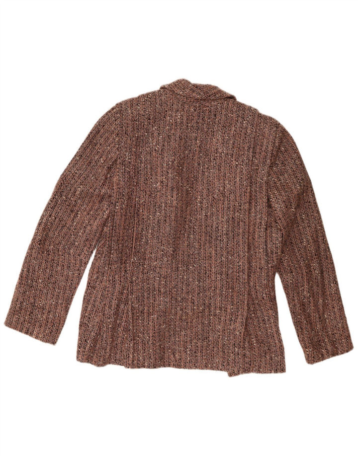 Michelle Veste Blazer Ouverte Femme IT 46 Grande Laine Mouchetée Marron