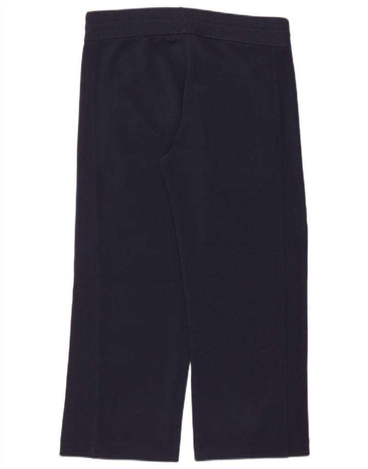 VINTAGE Pantalon de survêtement femme UK 14 Medium Navy Blue Polyamide