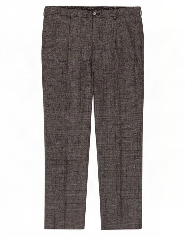 Marks & Spencer Pantalon de costume classique pour homme W36 L33 Gris à carreaux Polyester