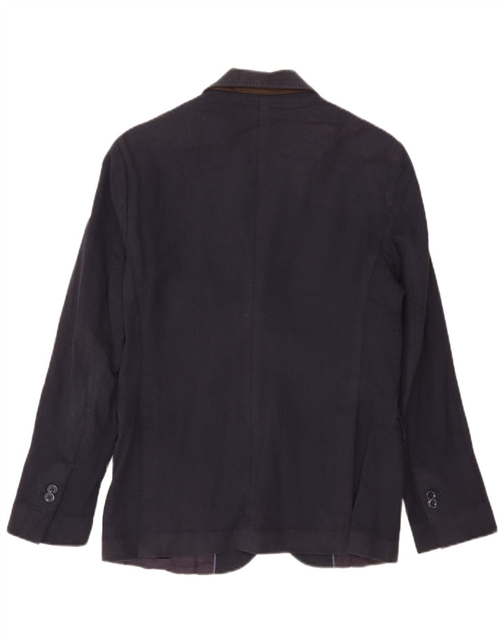 Massimo Dutti Veste Blazer 2 Boutons Homme EU 46 Petit Bleu Marine Coton