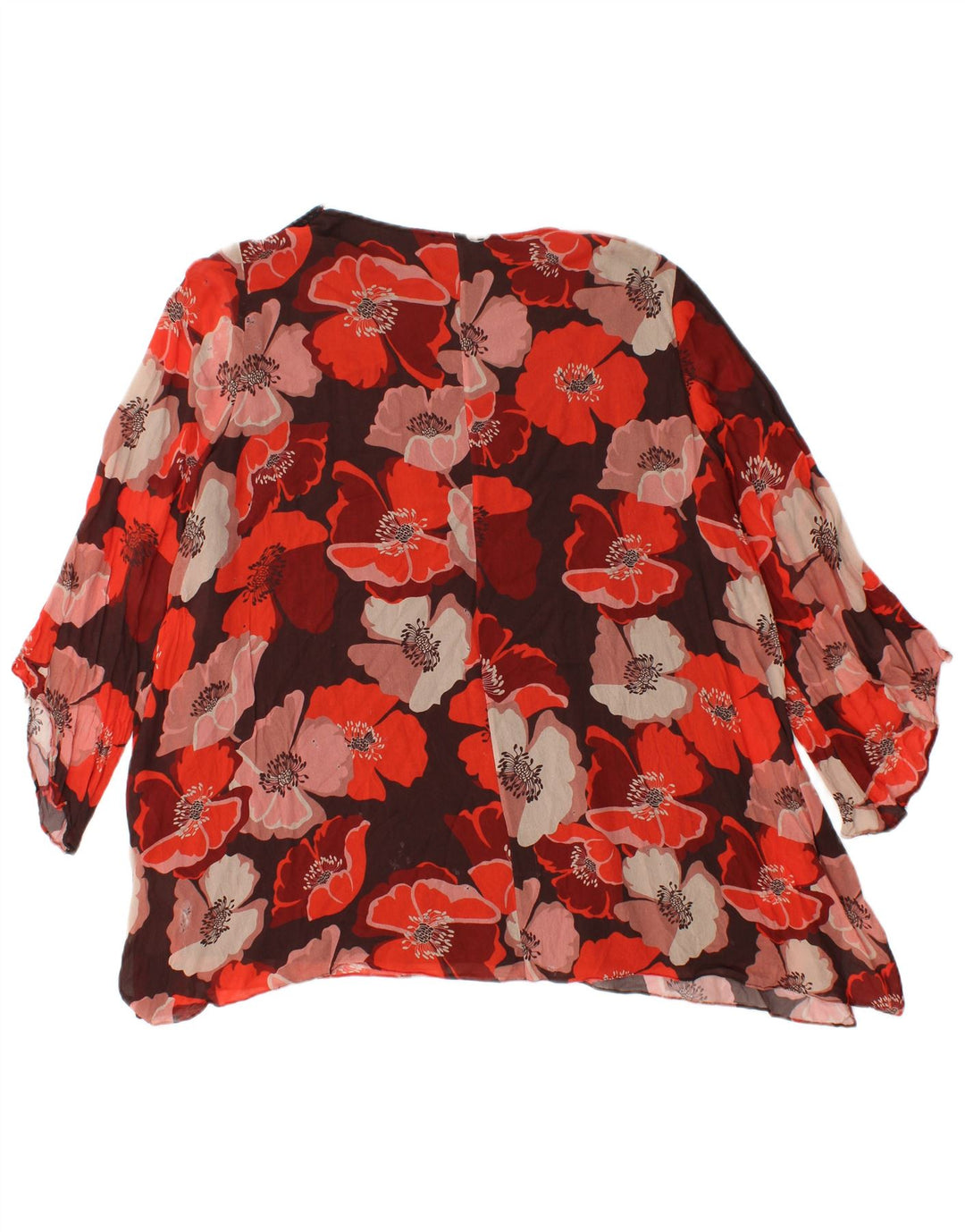 ELENA MIRO Chemisier à manches 3/4 pour femme UK 16 Large Rouge Floral Viscose