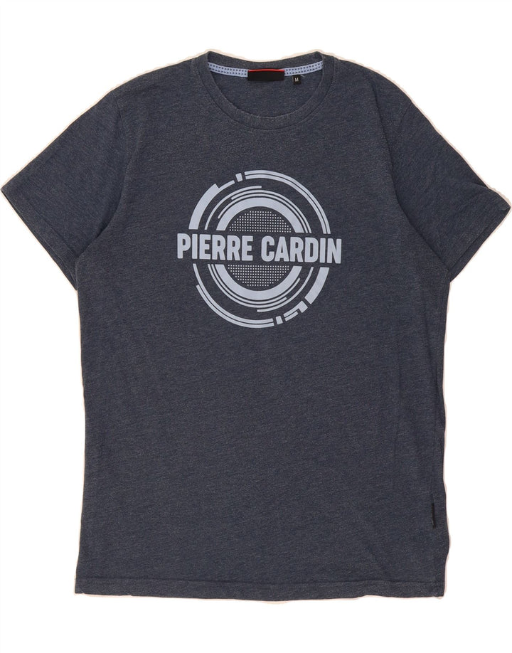 PIERRE CARDIN Mens Graphic T-Shirt Top Medium Navy Blue Cotton Vintage Pierre Cardin and Second-Hand Pierre Cardin from Messina Hembry 
