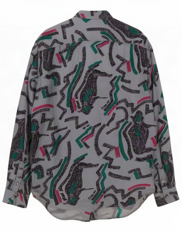 Schoffel Chemise à motif abstrait pour homme XL en acétate gris