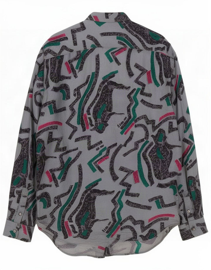 Schoffel Chemise à motif abstrait pour homme XL en acétate gris