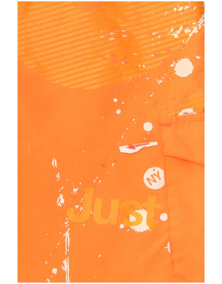 Nike Short de bain graphique pour homme Large en polyester color block orange